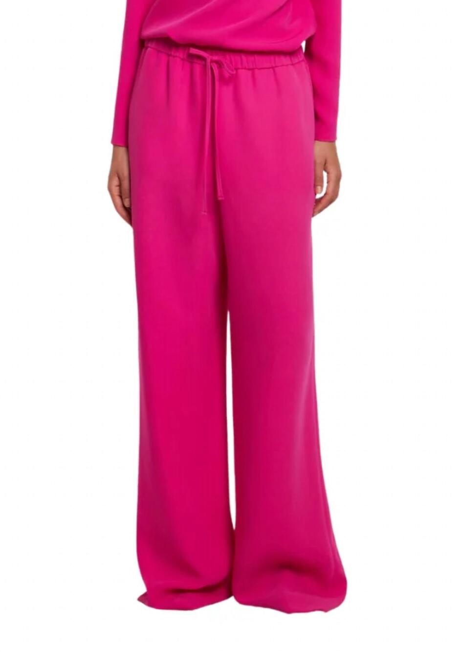 NEW VALENTINO GARAVANI cady couture high waist wide leg pants in pink pop